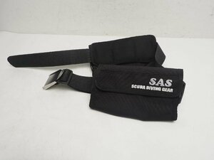 USED SAS エスエーエス 伸縮式ステンレスバックル付 ポケットウェイトベルト サイズ:135cm ウエイトベルト ランク:AA [3FB-58383]