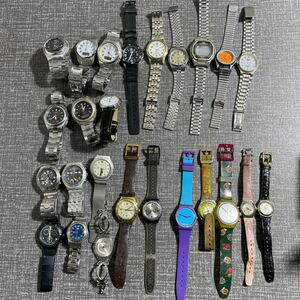 SWATCH Q&Q腕時計 25個 クォーツ　デジタル　中古 ジャンク③