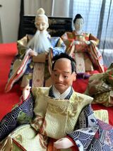 雛人形 50年もの　アンティーク　右大臣　左大臣他　5体セット　台座　小物　ひな祭り 日本人形 ひな人形 お雛様 _画像3
