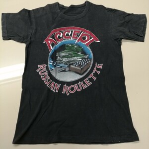 D03 バンドTシャツ　アクセプト　ヴィンテージ　シングルステッチ　ACCEPT russian roulette tour 1986 in japan