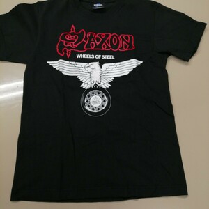 D03 バンドTシャツ　サクソン　SAXON wheels of steel 鷲