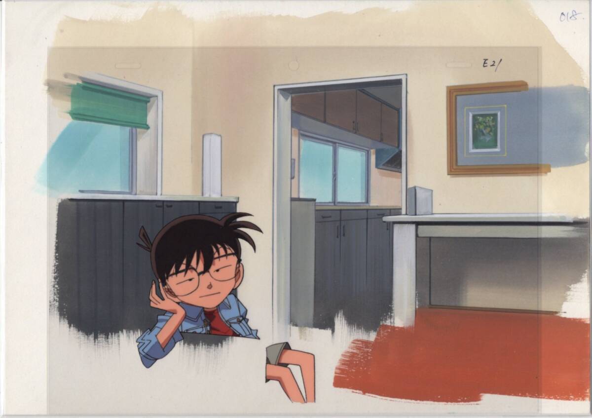 Detective Conan Movie Countdown to Heaven Hand-drawn matching background picture cel 23 # Original picture Antique Painting Illustration, Cel animation, Ma row, Detective Conan