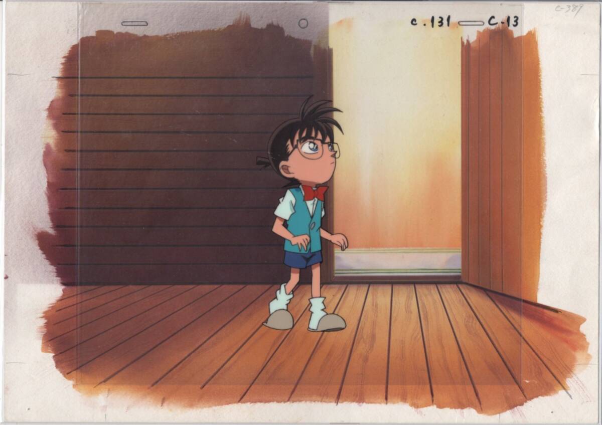 Détective Conan Fond dessiné à la main Cel 9 # Illustration originale de peinture antique, Animation sur celluloïd, Ma rangée, Détective Conan