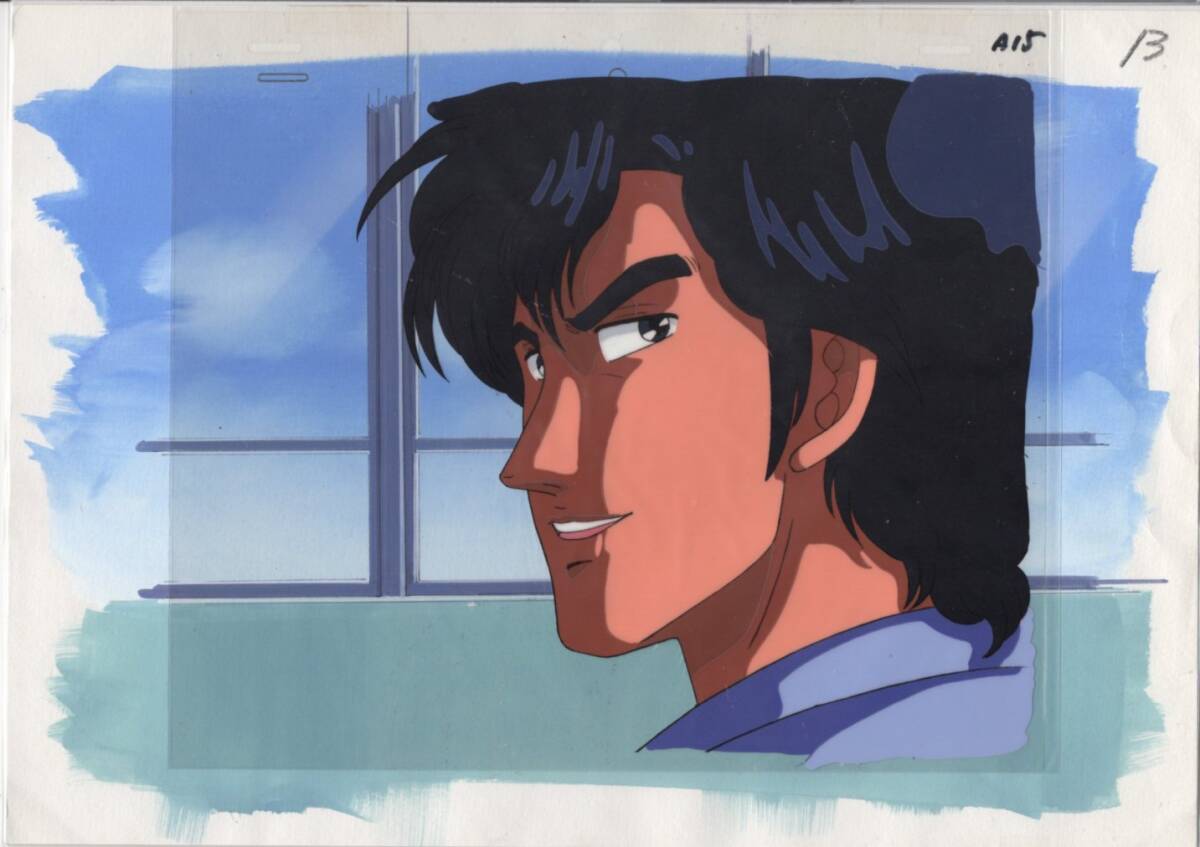 City Hunter fond dessiné à la main cel 22 # illustration originale de peinture antique, Animation sur celluloïd, Rangée S, chasseur de ville