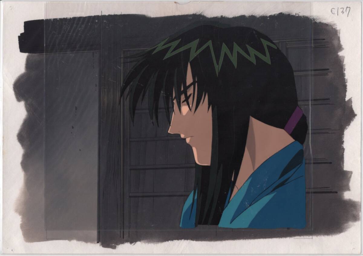 Rurouni Kenshin Peinture de fond dessinée à la main Cel Painting 7 # Illustration de peinture antique d'art original, Dessin de cellule, Ligne Ra, Rurouni Kenshin