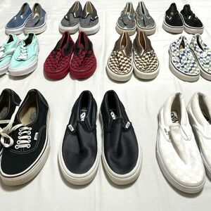 11足セット VANS ERA エラ オーセンティック バンズ デッキ スニーカー スリッポン ローカット 24cm 他 サイズミックス セット販売 古着卸