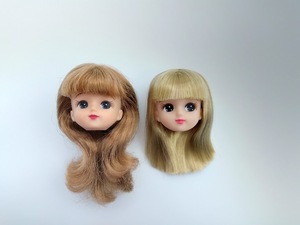 リカちゃん ヘッドのみ 2点セット 人形 キャッスル リカ タカラ トミー TAKARA