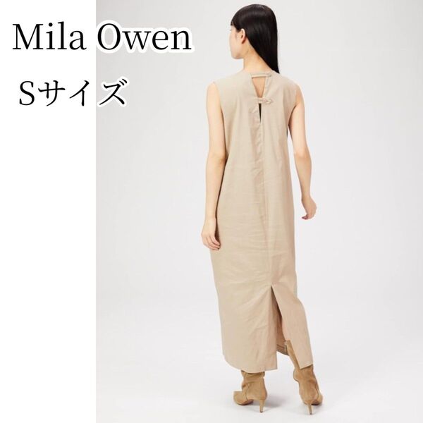 ミラオーウェン アイライン マキシワンピ べージュ S レディース ワンピース ノースリーブ ロング リネン Mila Owen