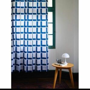北欧デザイン　カーテン　２枚組　150x220 ブルー