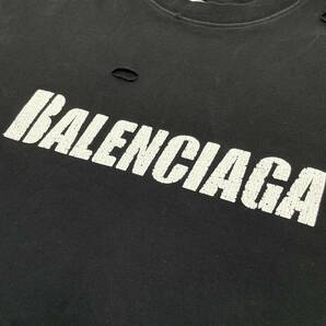 2021SS BALENCIAGA バレンシアガ ダメージ加工 デストロイ Tシャツ size XXS 651795 0319114の画像6