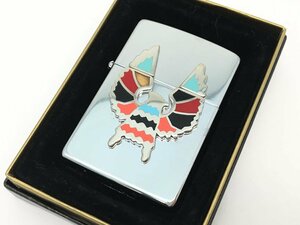 ■Zippo オイルライター ネイティブアメリカン インディアンアート 雷鳥 1995年製 箱付き 火花あり 中古【UW030075】