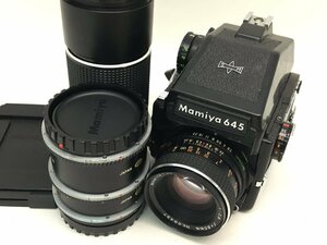 マミヤ Mamiya M645 1000S / MAMIYA-SEKOR C 1:2.8 f=80mm 中判カメラ レンズ 付属品付き ジャンク 中古【UW030569】