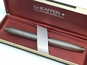 SHEAFFER シェーファー 万年筆 スターリングシルバー ペン先 14K 585 ケース付き 筆記未確認 現状渡し中古【UW030589】