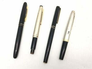 PILOT Elite k18 SCRIPT / セーラー F-55 万年筆 筆ペン ブラック ゴールド 4点 まとめ 筆記未確認 現状渡し 中古【MA030026】