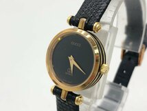 GUCCI グッチ シェリーライン クォーツ 腕時計 レディース 黒文字盤 箱付き 稼働品 電池交換済み 中古【UW030615】_画像2