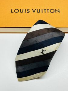 1円 スタート LOUIS VUITTON ネクタイ ストライプ シルク ルイ ヴィトン プレゼント ロゴ 式典 入社式 結婚式 モノグラム 研修