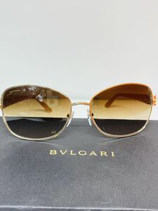 1円 BVLGARI 美品 サングラス メガネ ブルガリ ブラウン系 遮光 メタルフレーム 眼鏡 茶 シルバー