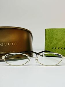 1円 GUCCI サングラス メガネ グッチ GG 伊達メガネ 遮光なし 度なし メタルフレーム 眼鏡 シルバー