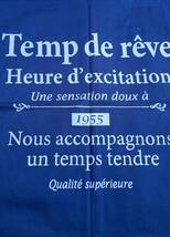 新品Temp de reve（夢の時間）フランス語　クッションカバー2枚組　ネイビー＆グレー　45ｘ45　定価3900円_画像2