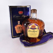 1円～★クラウン ローヤル 1979 ＊巾着袋 箱付 750ml 40% カナディアン ロイヤル CROWN ROYAL C240425_画像1