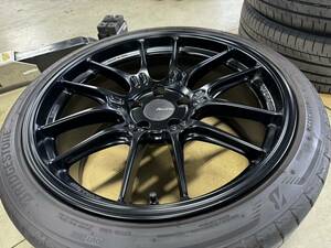 【中古】ENKEI　GTC02　19インチ　8.5J＋35×２　9.5J＋45　ブリジストン　S007a　F/225/40R19 R/255/35R19 114.3