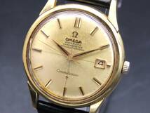 1円～! 稼動品★正規品 OMEGA オメガ 14777.61SC コンステレーション クロスライン 金メダリオン 自動巻き Cal.561 メンズ腕時計 TTKLG4994_画像1