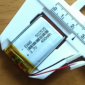 リポ バッテリー 3.7V 400mAh 502535（5 x 25 x 37mm）の画像1