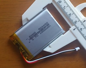 リポ　バッテリー　3pinコネクター付き　3.7V　1000mAh　503450（5 x 34 x 52mm）