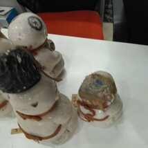【アンティーク】古い陶器の人形8個とケース_画像6