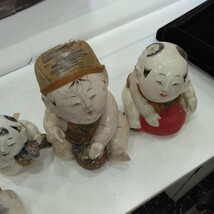 【アンティーク】古い陶器の人形8個とケース_画像4