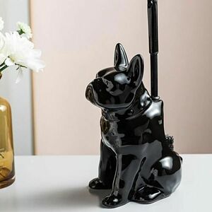  brush put ceramic made cleaning supplies toilet white black animal animal bru dog 
