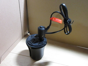 カップホルダー型　カーインバーター　DC-AC-USB変換