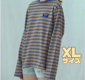 ロングTシャツ XL オーバーサイズ シンプル カジュアル ボーダー 着回し