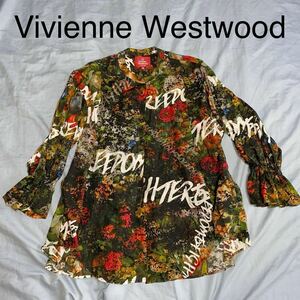 Vivienne Westwood RED LABEL 総柄シャツ ロングシャツ ヴィヴィアンウエストウッド チュニックワンピース