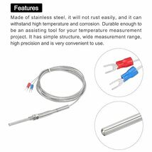 K型熱電対プローブ 防水 温度コントローラーセンサー ステンレス鋼 32-1112°F (0-600°C) 5x50 mm 2 M_画像4