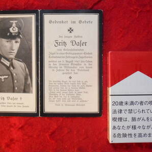 ■卍稀少! ナチスドイツ史料館 ●戦死者追悼カード（Sterbebild）1941年東部戦線ウクライナにて戦死   ●古写真 銃後のドイツ美人 240324の画像2