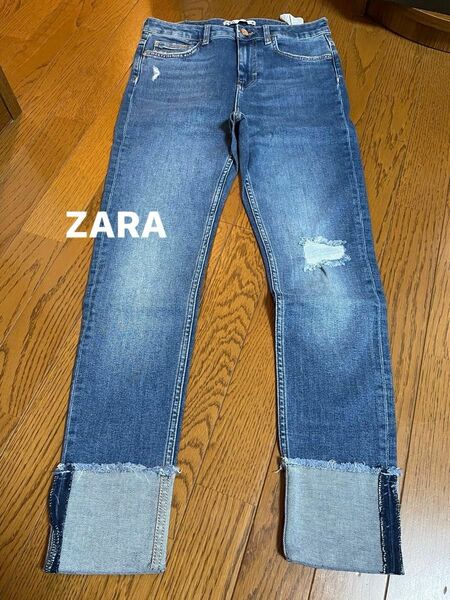 新品ZARAロールアップデニムW40