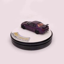 1/64 PGM One model Nissan 日産 GTR R34 Z Tune パープル　全開閉 エンジン付き　丸台座_画像5