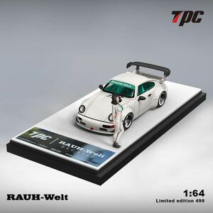 1/64 TPC ポルシェ RWB 964 白　フィギュア付き