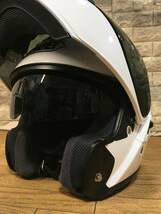 SHOEI NEO TEC システムヘルメット メタリックホワイト色 インナーバイザー装備 2016/03製造品 57ｃｍ Mサイズ_画像1