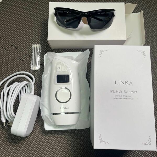 LINKA hair remover IPL 光 脱毛 家庭用光美容器 元箱あり サングラス 付き