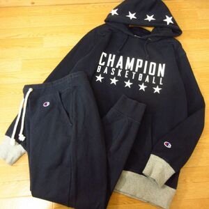 ◎Champion チャンピオン M 上下セット◆スウェット パーカー&ジョガーパンツ◆メンズ 紺◆B3581