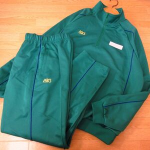 ◎使用少なめ！XL-2XL 上下セット！asics アシックス◆セットアップ ジャージ ジャケット&パンツ ユニフォーム◆メンズ 緑◆B3568