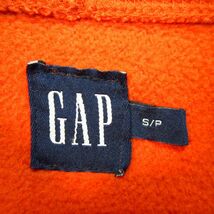 ◎00s！GAP ギャップ◆パーカー フーディー ワッペン 裏起毛 長袖 リバースウィーブ仕様◆メンズ オレンジ Sサイズ◆A4417_画像7