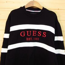 ◎使用少なめ！GUESS ゲス◆トレーナー スウェット クルーネック 長袖◆メンズ 黒 Mサイズ◆A4409_画像3