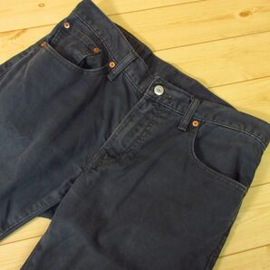 ◎Levi's 502 リーバイス 白タブ◆カラーデニムパンツ レギュラーテーパード ワークパンツ丈短め！◆メンズ 紺 W32 L33インチ◆P4578の画像4