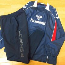 ◎美品！XL 上下セット！hummel x PENALTY◆ウィンドブレーカー ピステジャケット&ジョガーパンツ◆メンズ 紺◆B3717_画像1