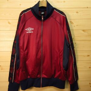 ◎美品！UMBRO アンブロ◆トラックジャケット ジャージ ストレッチ サッカー◆メンズ 赤系 Mサイズ◆KA4491