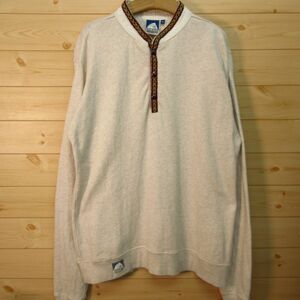 *SIERRA DESIGNS Sierra Design z* sweat sweatshirt race tyrolean tape outdoor * men's cream M size *KA4479