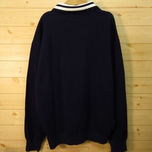 ◎美品！Munsingwear マンシングウェア◆スウェット トレーナー 襟付き ゴルフウェア 襟2WAY◆メンズ 紺 Lサイズ◆TKA4463の画像2